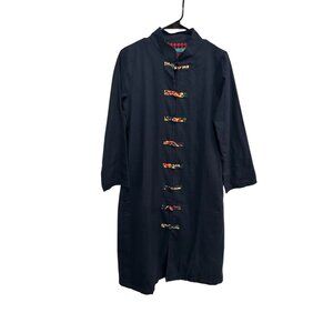 YIPINXIAN Chinese-Inspired Traditional Knot Buttons Plaid Lined Dress Size XL NW